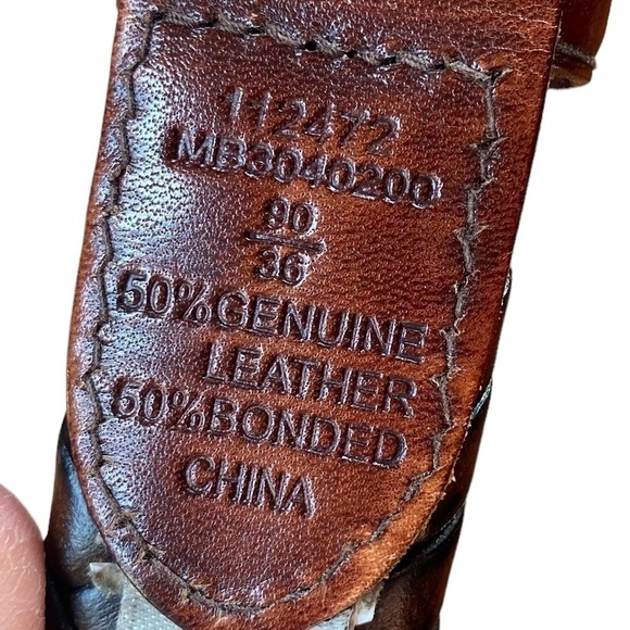 Fossil Men’s Brown Braided Belt Gold Buckle Size 36 - Picture 3 of 15